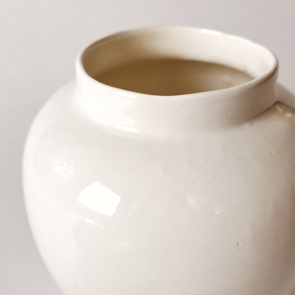 Vintage Beautiful & Simple Beauty Ivory Ceramic Ginger Jar - Picture 7 of 8